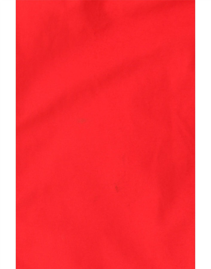 Adidas Mens Hooded Rain Jacket UK 42/44 Grande Vermelho Colorblock Poliéster
