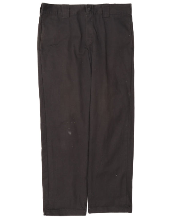 Dickies Mens Slim Straight Chino Trousers W32 L32 Black Polyester