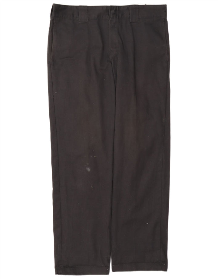 Calças Chino masculinas Dickies Slim Straight W32 L32 poliéster preto