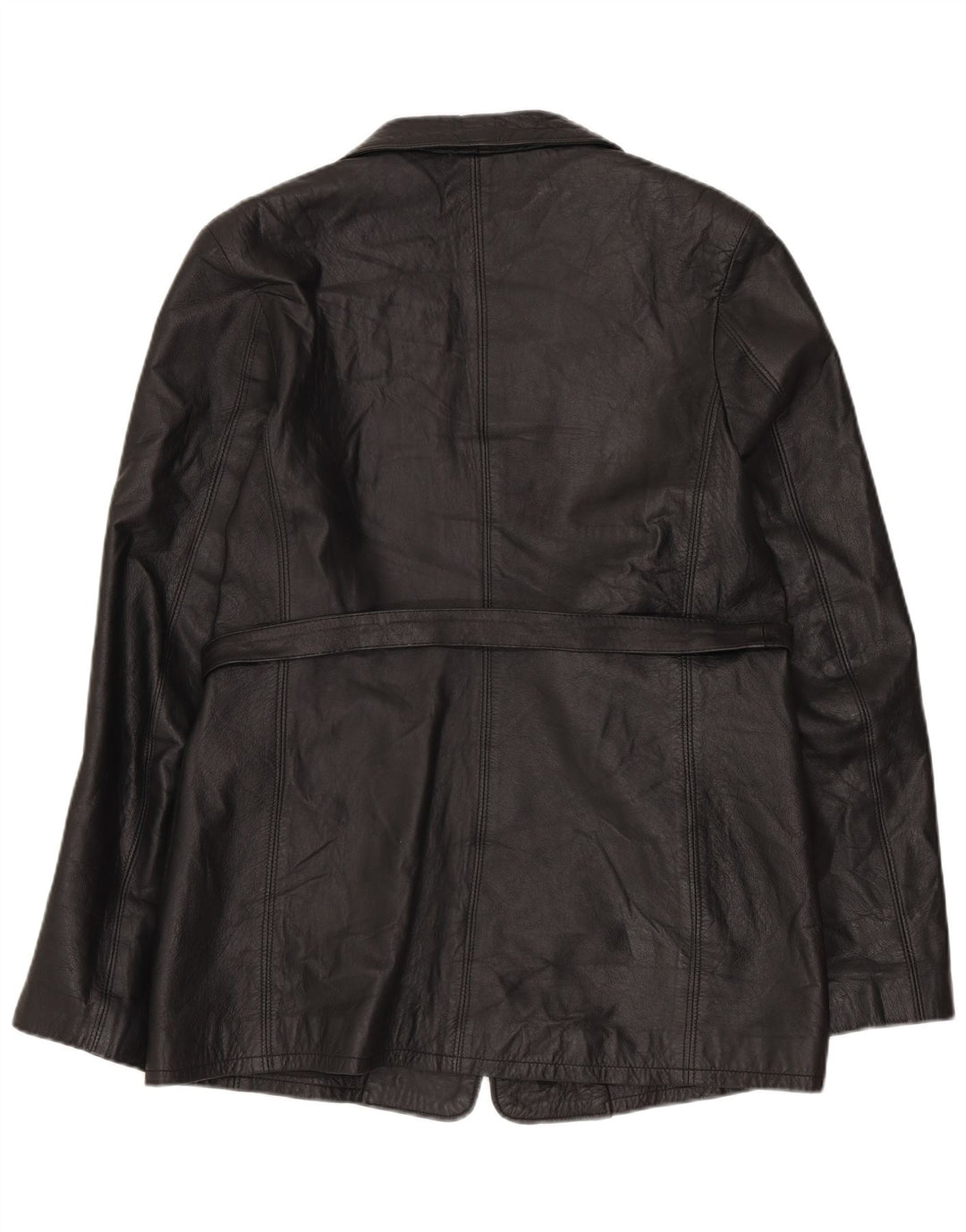 Jaqueta de couro feminina Vagabond Reino Unido 16 grande couro preto