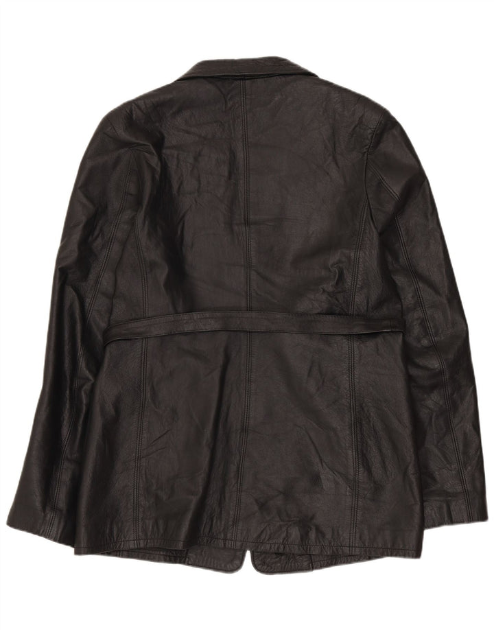 Jaqueta de couro feminina Vagabond Reino Unido 16 grande couro preto