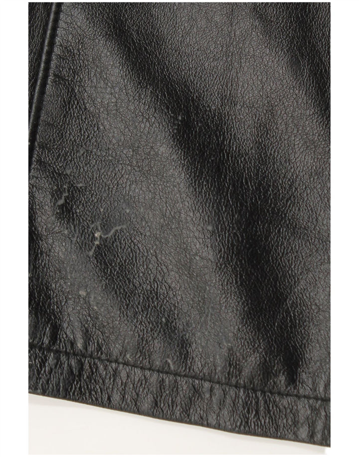 Casaco de couro masculino vintage UK 38 médio preto