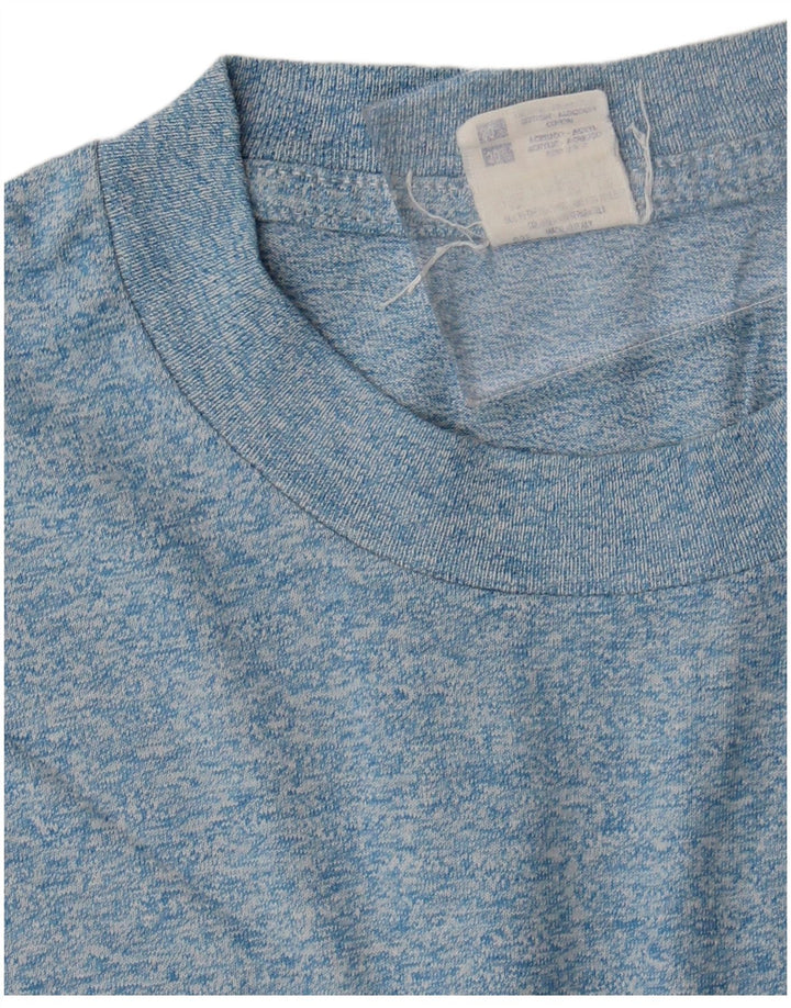 Camiseta masculina com estampa gráfica Champion pequeno algodão manchado azul