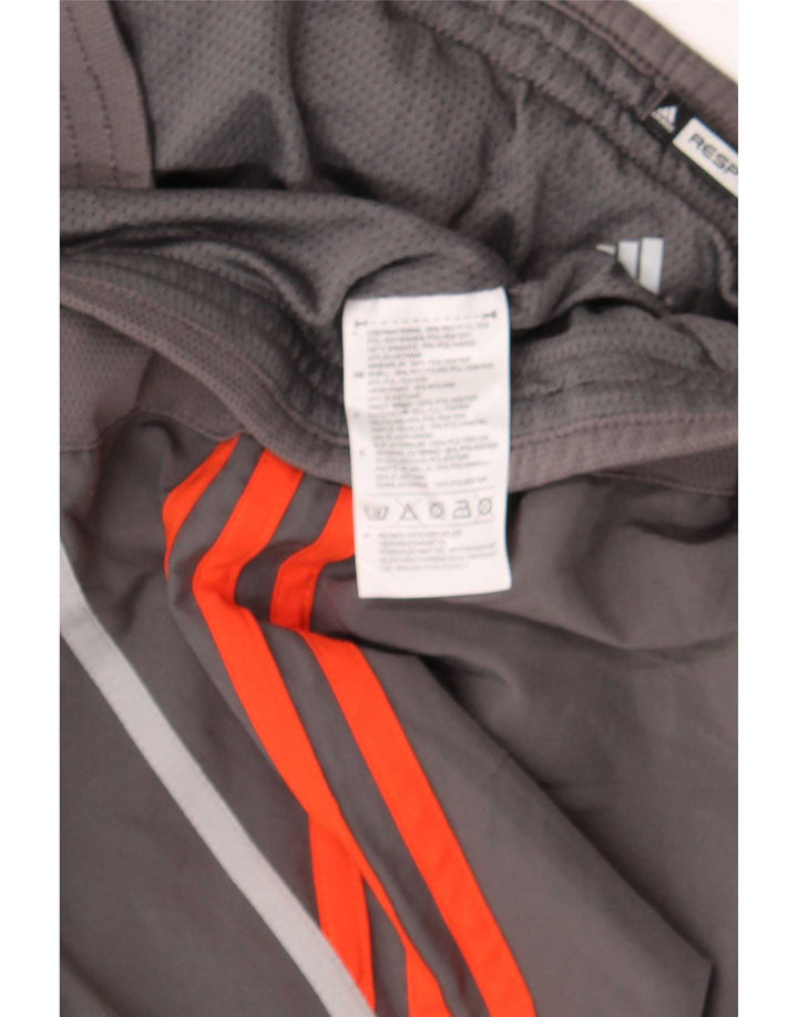 Shorts de natação masculino Adidas médio cinza colorblock poliéster