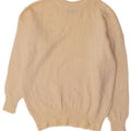 Suéter feminino BENETTON com gola redonda e gola redonda, tamanho médio, off white