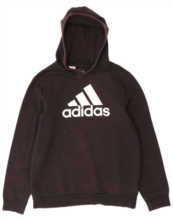 ADIDAS Meninos Graphic Hoodie Jumper 15-16 Anos XL Preto Algodão