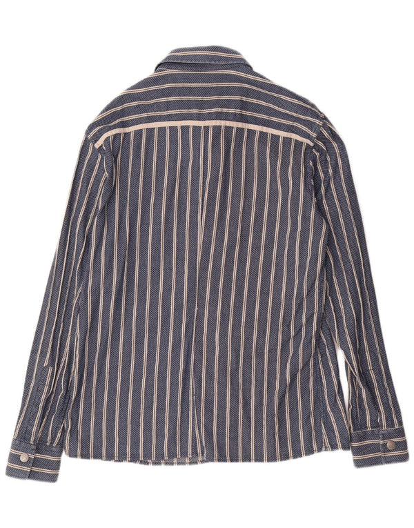 ARMANI JEANS Camisa masculina 2XL listrada azul