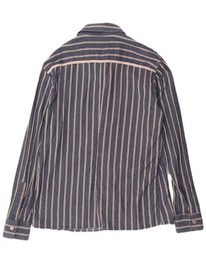 ARMANI JEANS Camisa masculina 2XL listrada azul