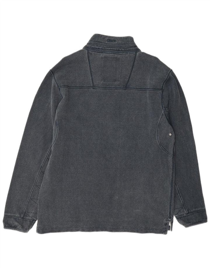 Crew Clothing Mens Zip Neck Moletom Jumper Médio Algodão Cinza