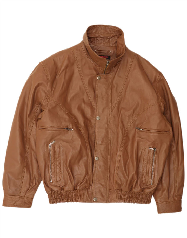 Jaqueta de couro masculina MADDOX Reino Unido 42 XL couro marrom