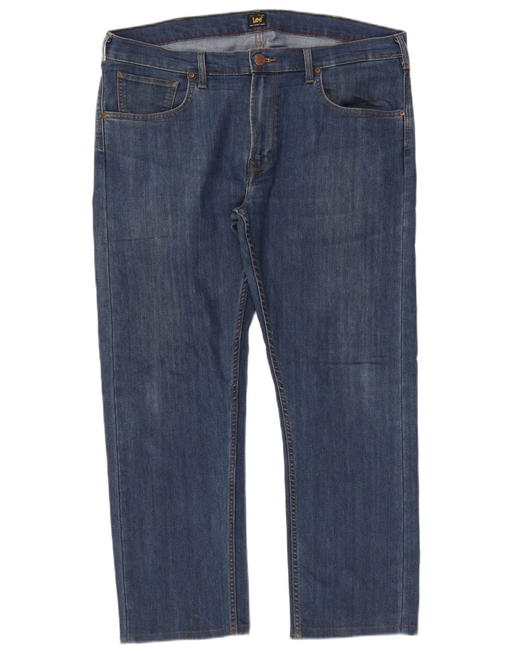 Lee Mens Daren Straight Jeans W38 L28 Azul Algodão