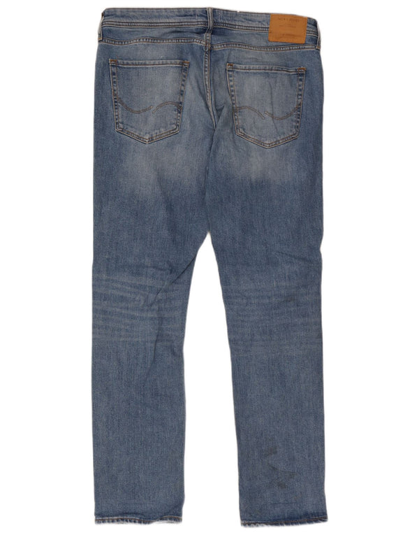 Jack & Jones Mens Tim Distressed Slim Jeans W36 L34 Azul Algodão