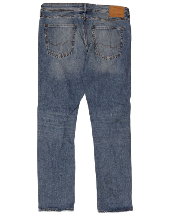 Jack & Jones Mens Tim Distressed Slim Jeans W36 L34 Azul Algodão