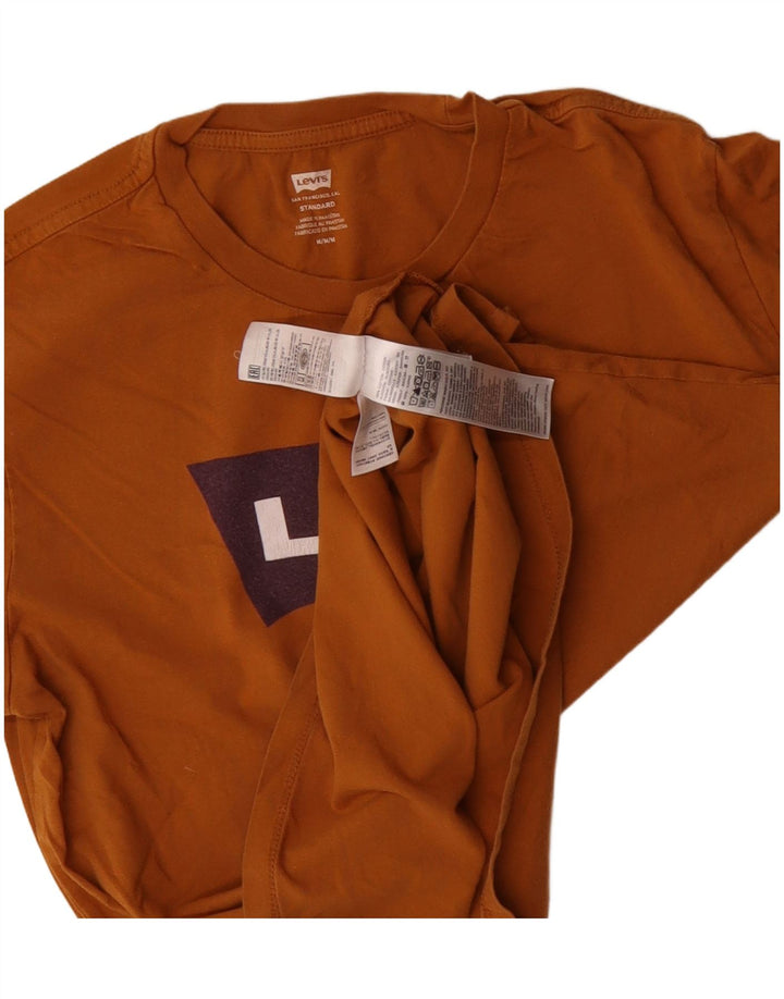 Camiseta masculina Levi's Standard Fit gráfica de algodão marrom médio