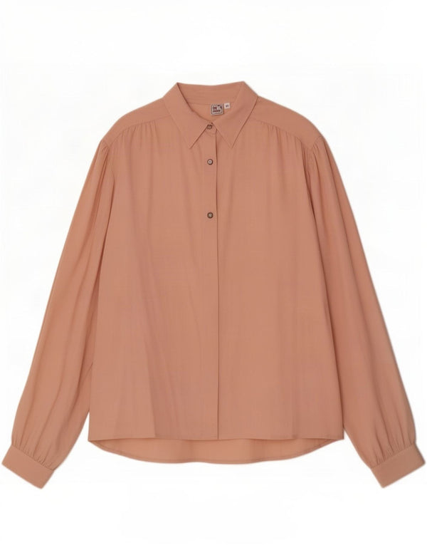 Blusa feminina vintage de manga comprida IT 52 2XL acetato rosa