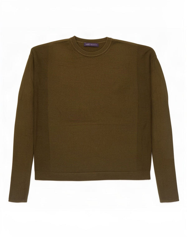 Suéter feminino Marks & Spencer grande com gola redonda Reino Unido 10 pequeno cáqui