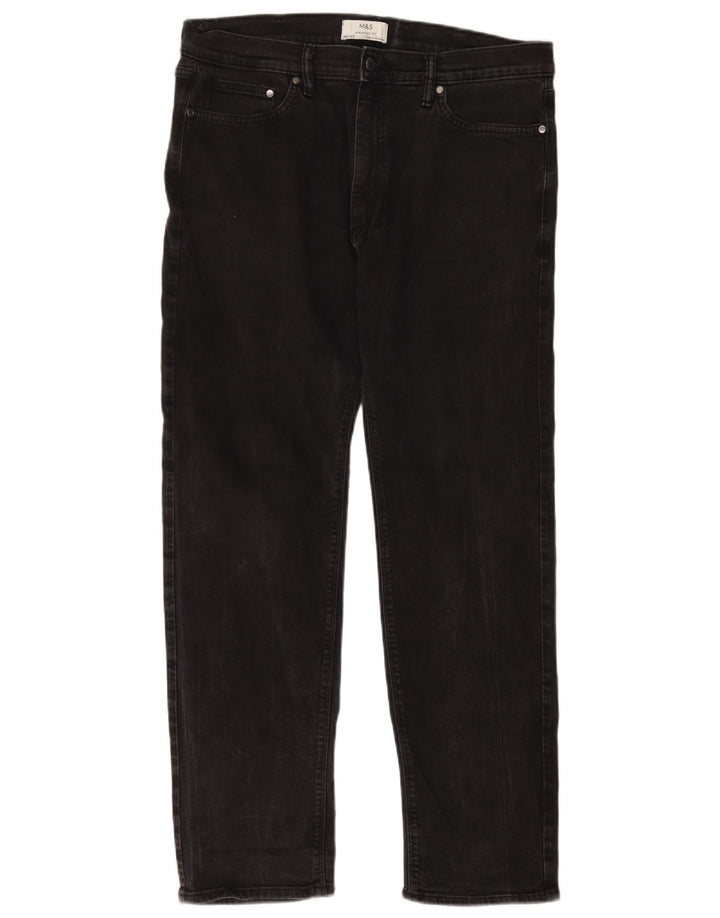 Jeans retos masculinos Marks & Spencer W38 L33 algodão preto