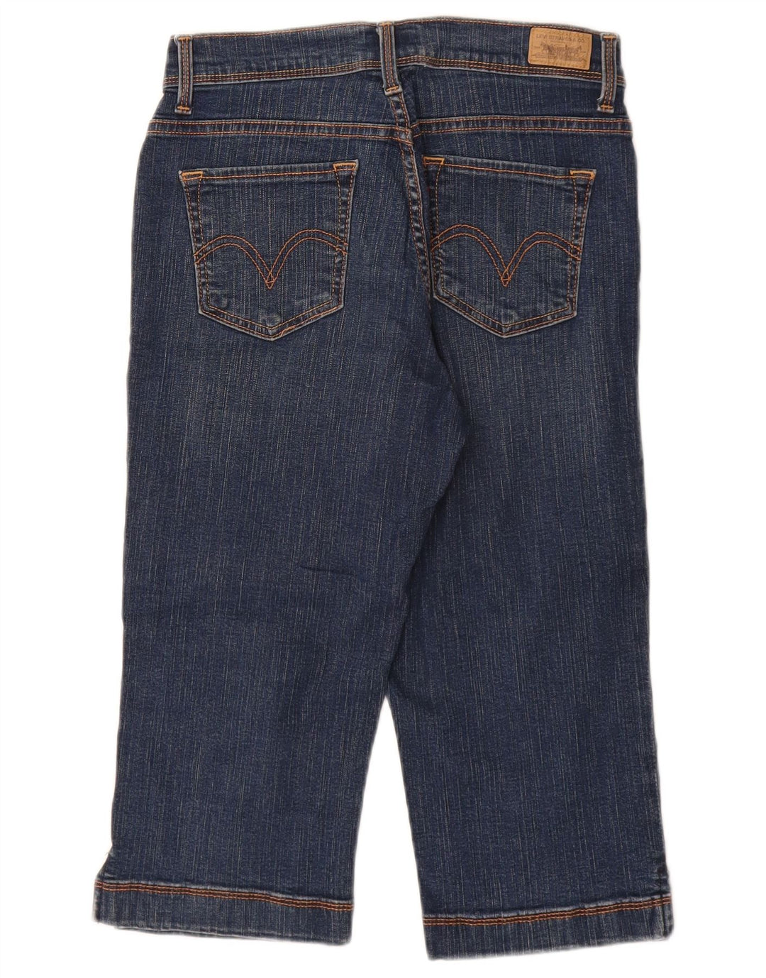 Jeans capri feminino de cintura alta LEVI'S US 8 médio W26 L17 algodão azul marinho