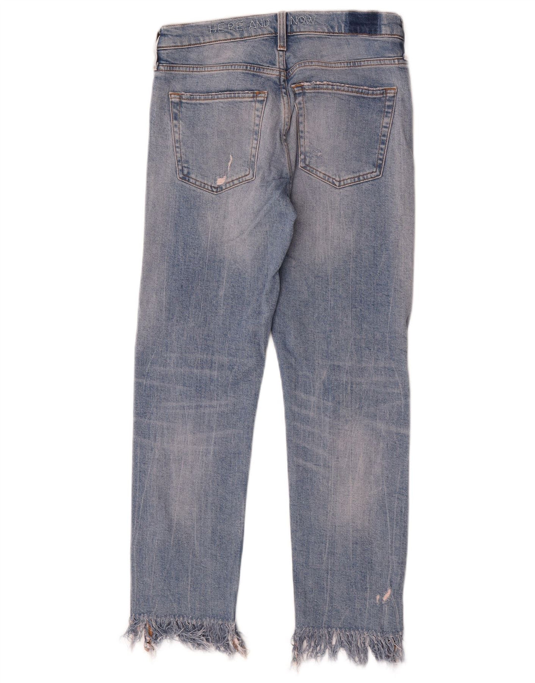 Zara Jeans femininos desgastados slim EU 34 2XS W24 L26 azul
