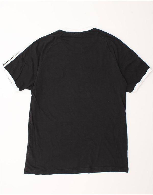 Adidas Mens Camiseta Top Grande Algodão Preto
