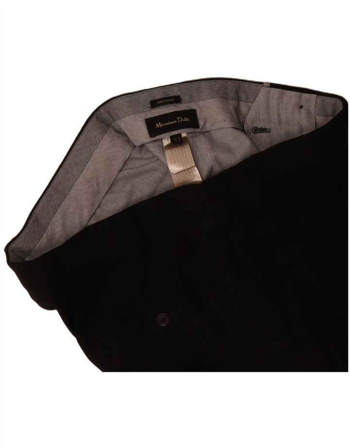 Calça masculina slim MASSIMO DUTTI UE 44 grande W34 L31 lã preta