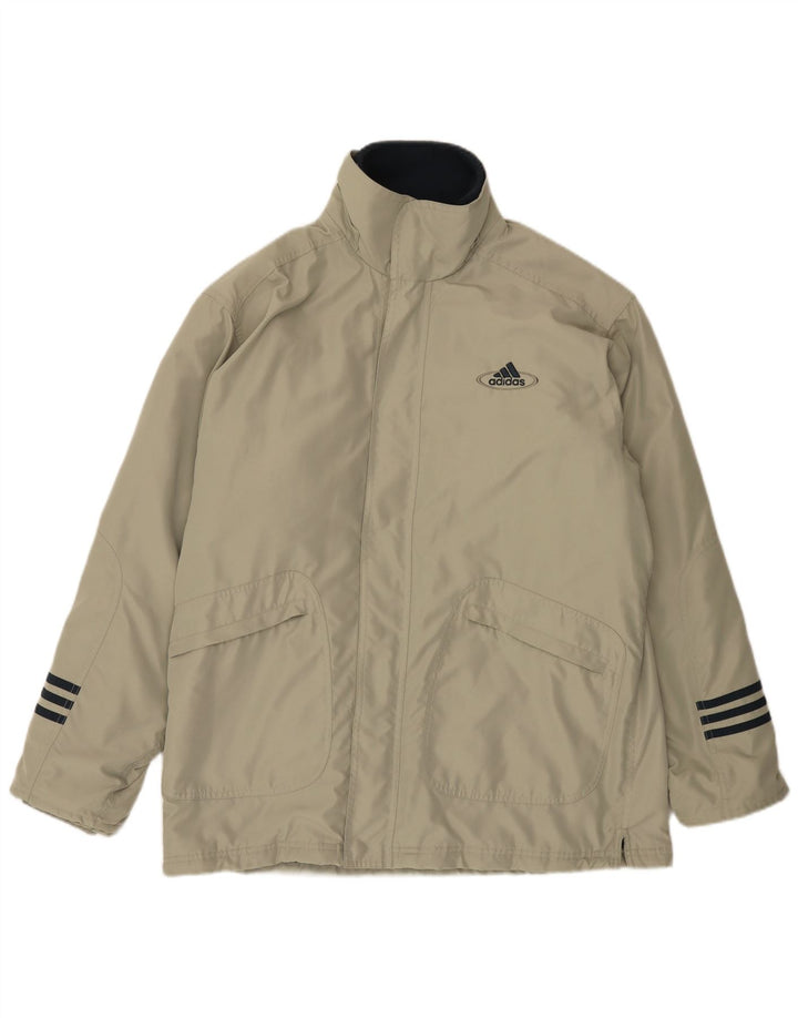 Jaqueta corta-vento masculina Adidas UK 38/40 poliéster cinza médio