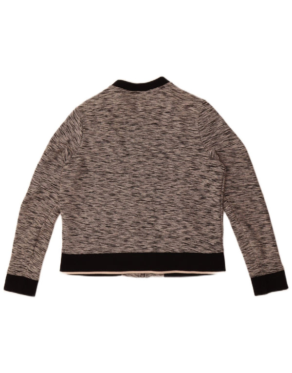 Tommy Hilfiger Jaqueta feminina de treino para mulheres Reino Unido 12 algodão manchado cinza médio