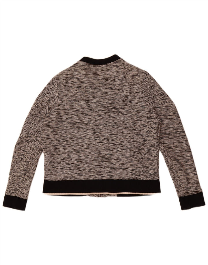 Tommy Hilfiger Jaqueta feminina de treino para mulheres Reino Unido 12 algodão manchado cinza médio