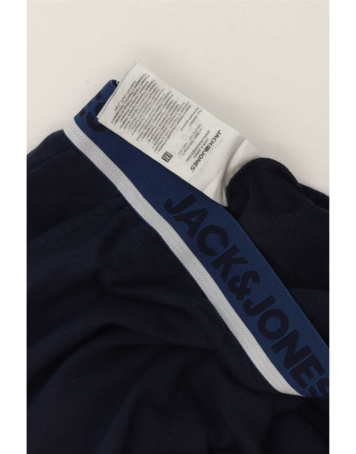 Calça de treino masculina Jack & Jones com estampa gráfica grande de algodão azul marinho