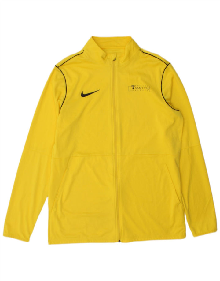 Nike Mens Dri Fit Tracksuit Top Jacket Grande Amarelo Colorblock Poliéster