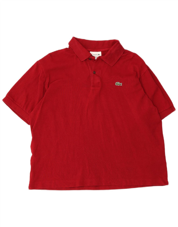 Camisa polo masculina LACOSTE Classic Fit tamanho 6 XL algodão vermelho
