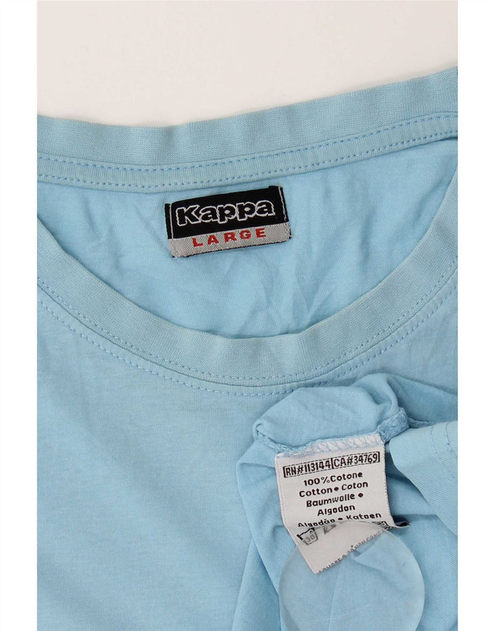 Camiseta masculina Kappa Top grande algodão azul