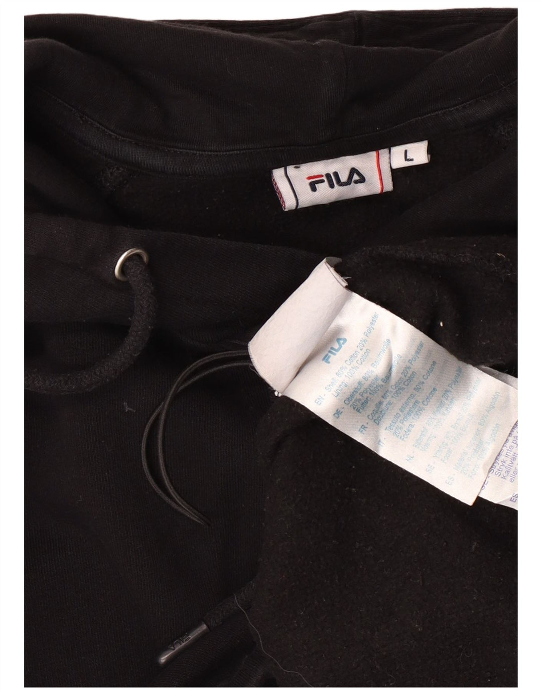 Jumper feminino com capuz e corte oversized FILA Reino Unido 16 grande algodão preto