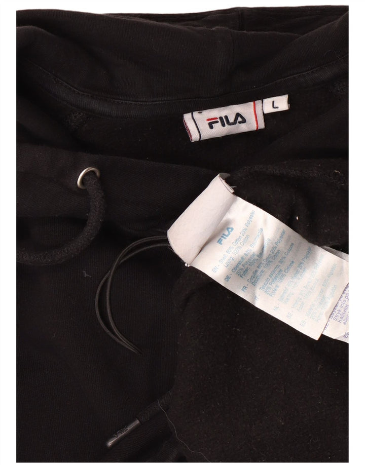 Jumper feminino com capuz e corte oversized FILA Reino Unido 16 grande algodão preto