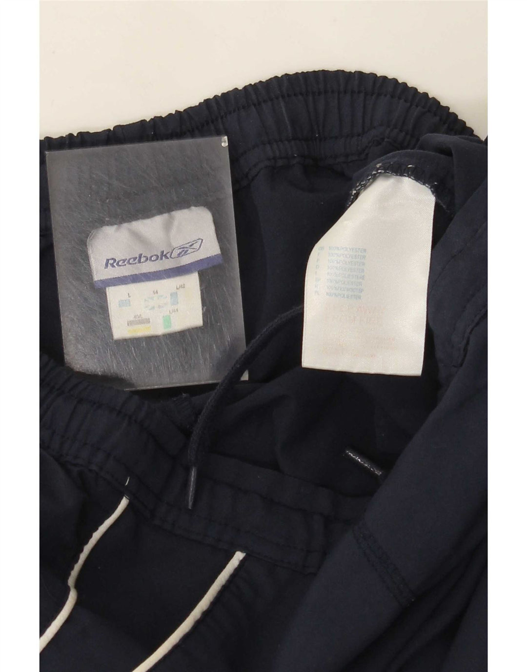 Bermuda esportiva feminina Reebok UK 14 grande azul marinho poliéster