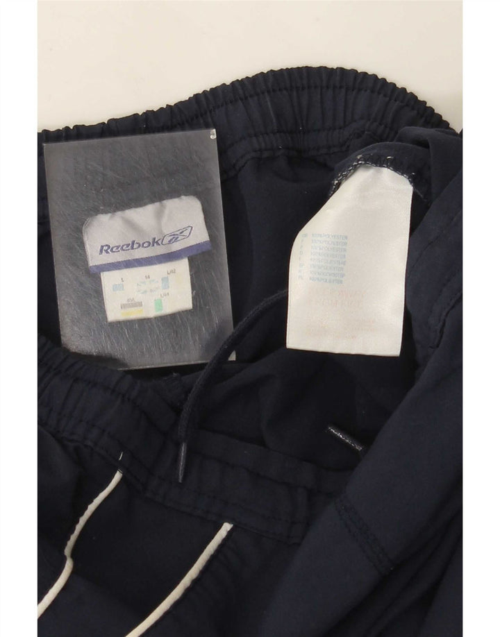 Bermuda esportiva feminina Reebok UK 14 grande azul marinho poliéster
