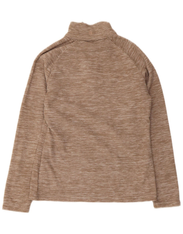 Suéter de lã feminino Mountain Warehouse com zíper e gola UK 10 pequeno bege manchado