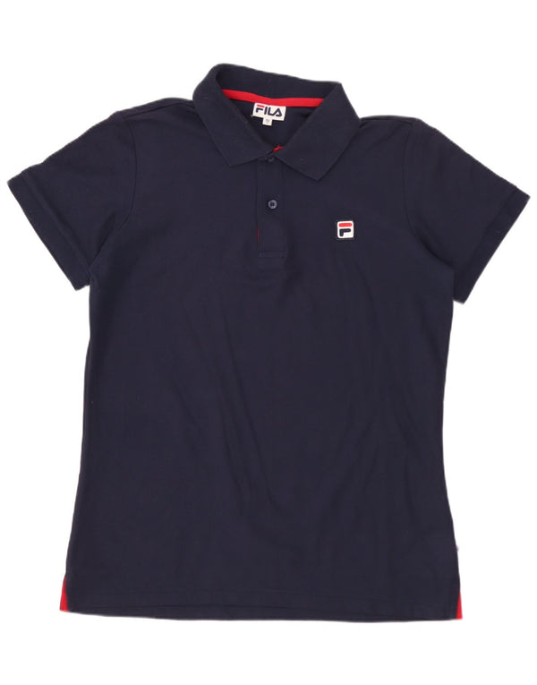 FILA Mens Polo Shirt IT 48 Small Navy Blue Cotton
