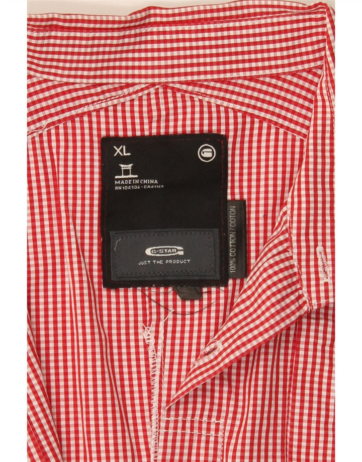 G-STAR Mens Shirt XL Red Pinstripe Cotton Vintage G-Star and Second-Hand G-Star from Messina Hembry 