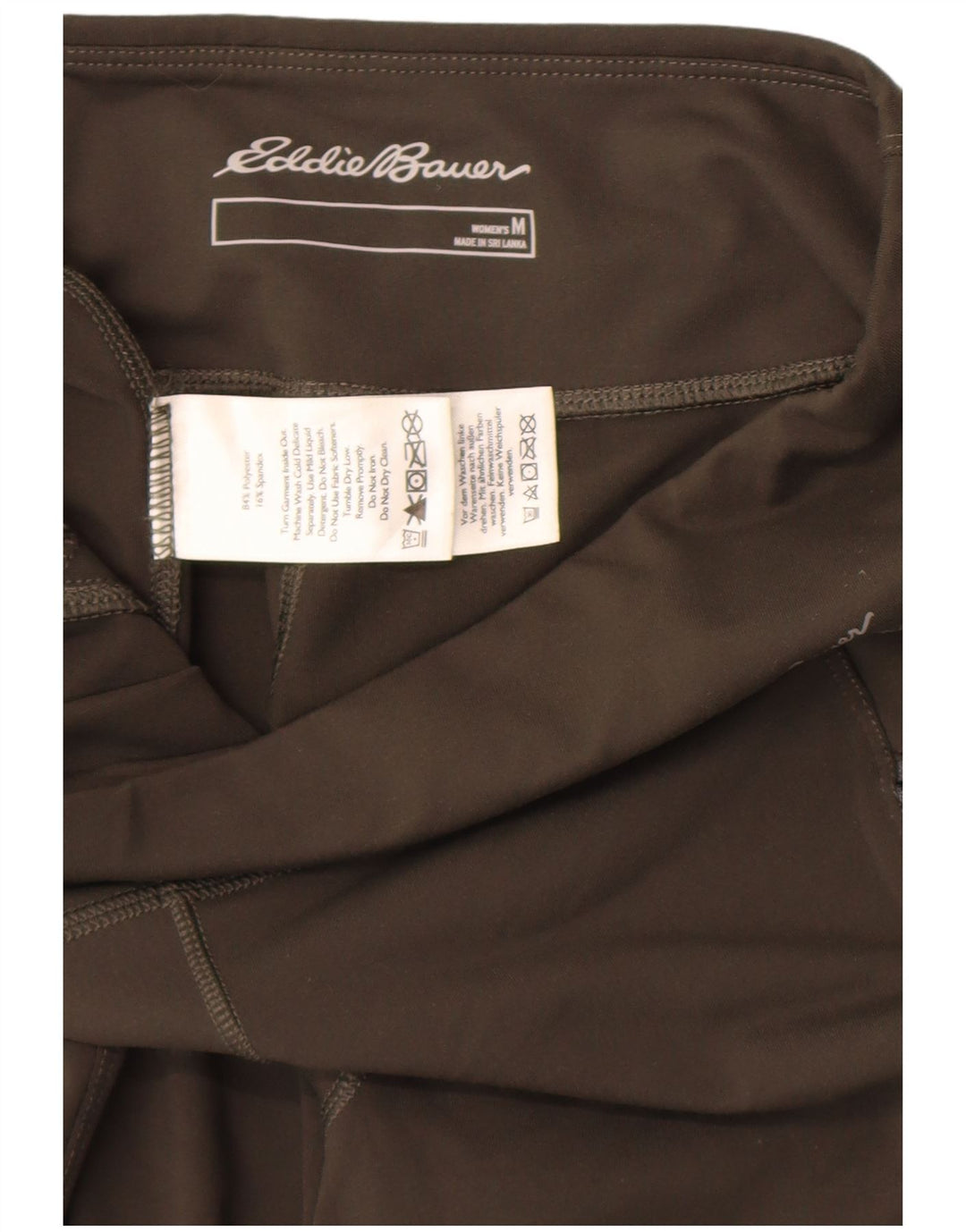 Eddie Bauer Capri Leggings Feminino Reino Unido 12 Poliéster Verde Médio