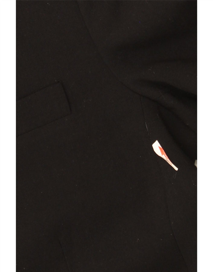 Jaqueta blazer feminina Zara com 1 botão Reino Unido 16 grande poliéster preto