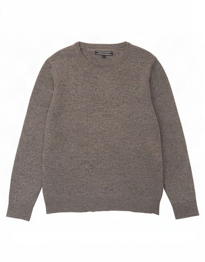 Suéter masculino Tommy Hilfiger com gola redonda e lã de carneiro manchada cinza médio