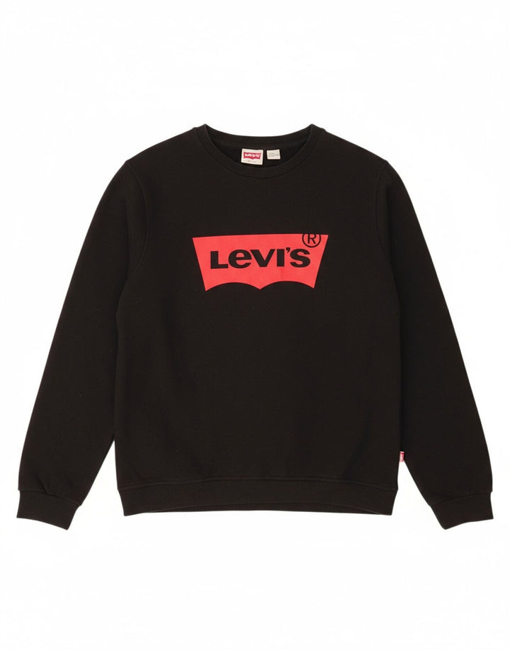 Suéter gráfico feminino LEVI'S UK 16 grande algodão preto