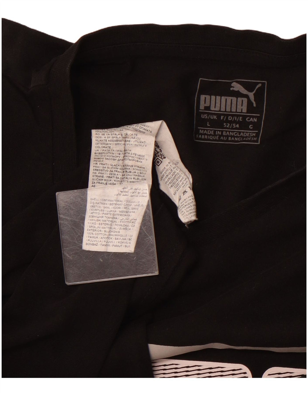 Camiseta masculina PUMA com estampa gráfica grande de algodão preto