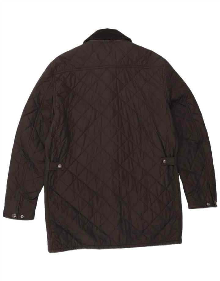 Sobretudo acolchoado masculino Barbour UK 40 grande poliéster preto