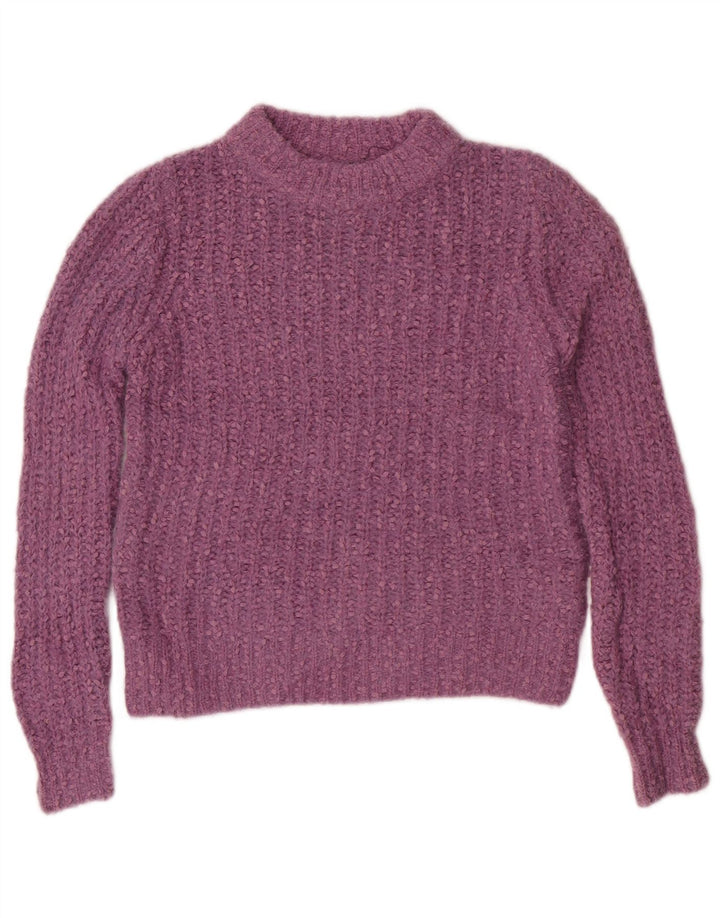 Suéter feminino Marks & Spencer com gola canoa e poliéster roxo pequeno Reino Unido 8