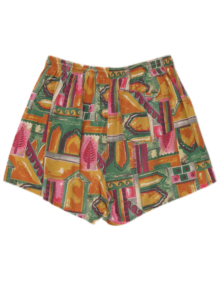 Shorts de natação masculinos vintage médio algodão multicolorido patchwork