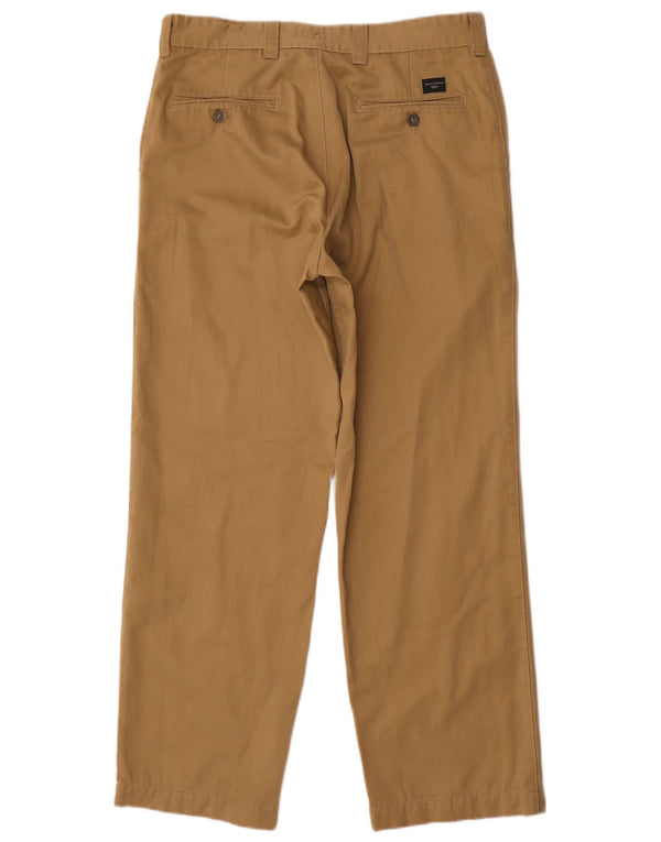Dockers Mens Khakis Straight Chino Calças W33 L30 Bege