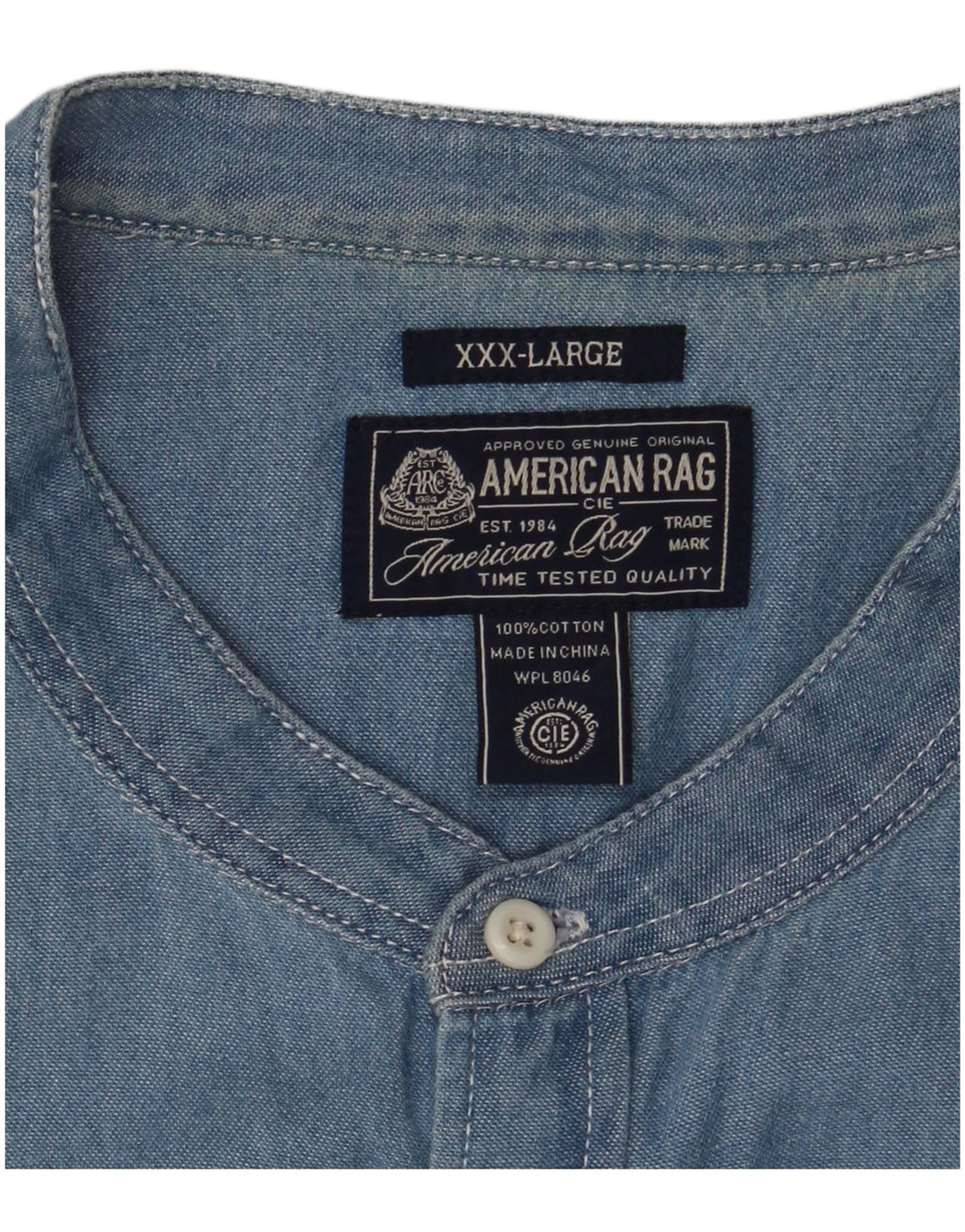 Camisa jeans masculina AMERICAN RAG 3XL algodão azul