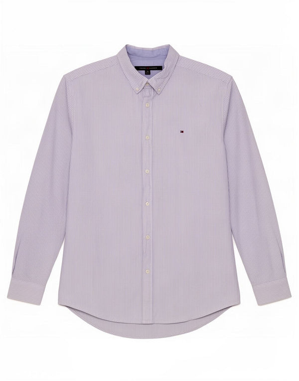 Camisa masculina Tommy Hilfiger XL azul risca de giz algodão